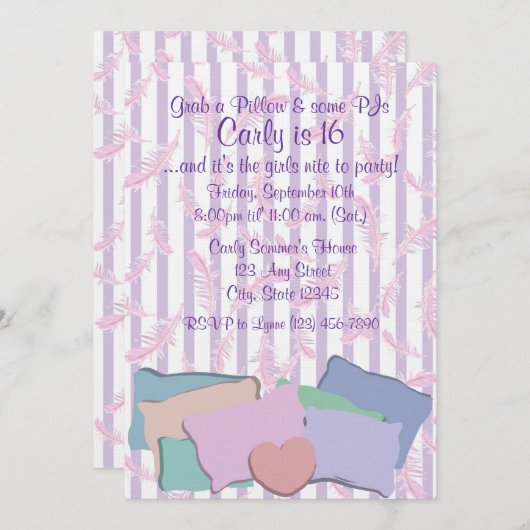 Veren en Kussens / Verjaardag Kaart (Voorkant / Achterkant)