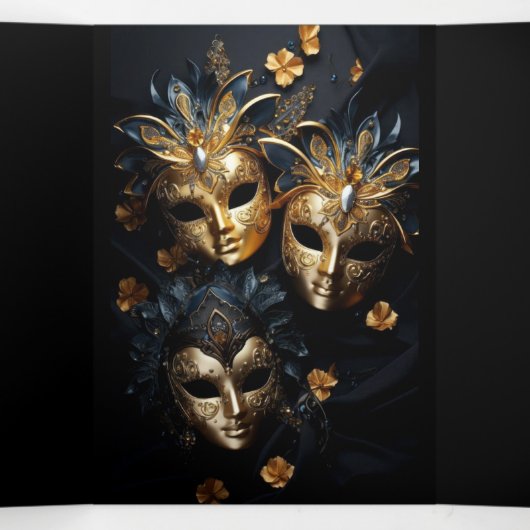 Veren en Masquerade Sweet 16 Feest Uitnodiging (Binnenkant midden)