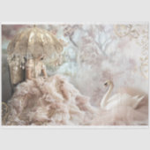 Veren en tule, romantische zwaan en elegante dame tissuepapier (Voorkant)