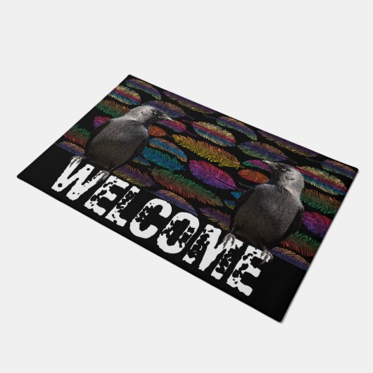 Veren en twee ravens deurmat (Schuin)