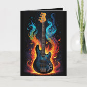 Veren en vlammen elektrische bas gitaar blanco kaart (Voorkant)