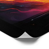 Veren en vlammen elektrische basgitaar poster (Hoek)