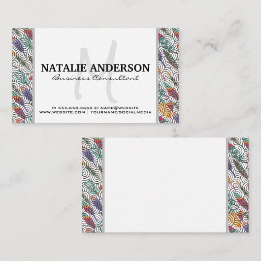 Veren en wervelingen patroon visitekaartje (Voorkant / Achterkant)