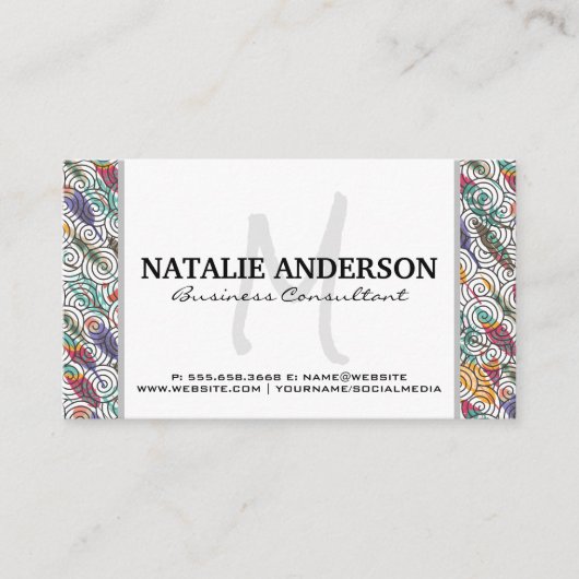 Veren en wervelingen patroon visitekaartje (Voorkant)