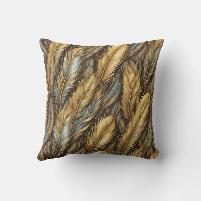 Veren Gouden Zilver Kunst  Kussen (Achterkant)