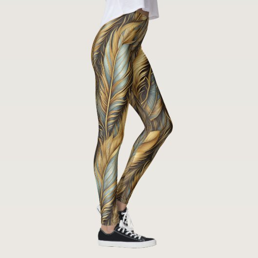 Veren Gouden zilveren kunst Leggings (Rechts)