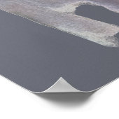 Veren Grey Cream Waterverf Wall Art Poster (Hoek)