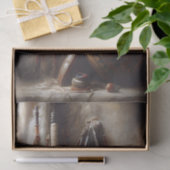 Veren hoofdtooi & Decoupage van stam pot Tissuepapier (Geschenk)