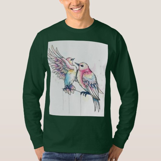 Veren in de vlucht: de geest van de vogelvrijheid t-shirt (Voorkant)