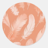 Veren in Perzik Fuzz kleur, Ronde Sticker (Voorkant)