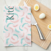 Veren in roze en blauw theedoek (Quarter Fold)