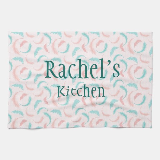 Veren in roze en blauw theedoek (Horizontaal)