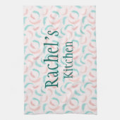 Veren in roze en blauw theedoek (Verticaal)