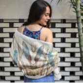 Veren in waterverf op gedroogd gras strandlaken