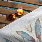 Veren in waterverf op gedroogd gras strandlaken