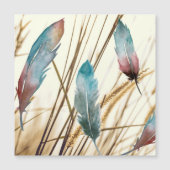 Veren in waterverf op gedroogde grasachtergrond (Voorkant)