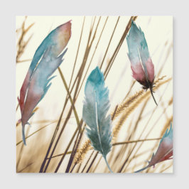 Veren in waterverf op gedroogde grasachtergrond