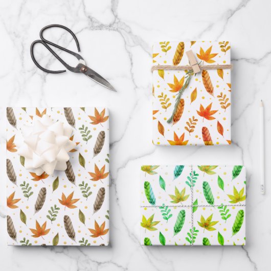 Veren Inpakpapier Plat Vellen Set van 3 (Voorkant)