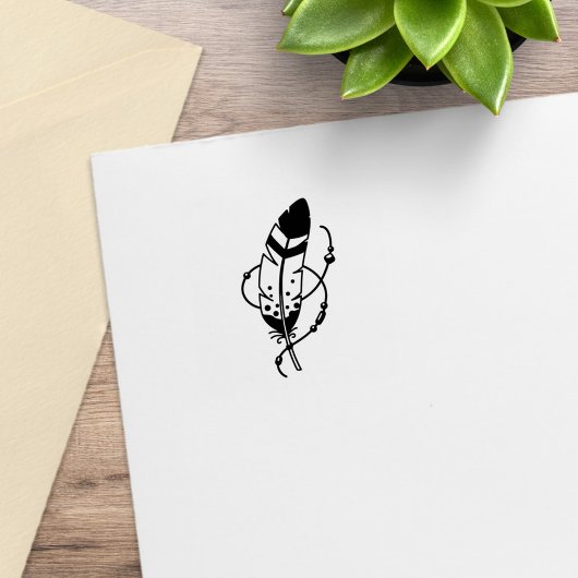 Veren kralen Tribal Boho Amulet 1x1 Rubberstempel