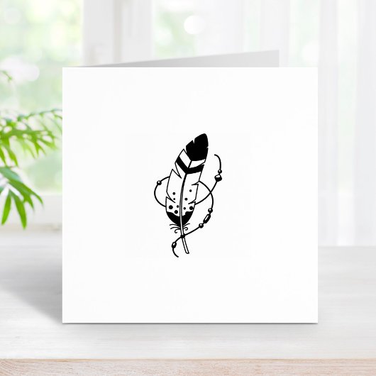 Veren kralen Tribal Boho Amulet 1x1 Rubberstempel