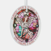 Veren lijken rode kerst engel gekleurd glas ornament (Voorkant Rechts)