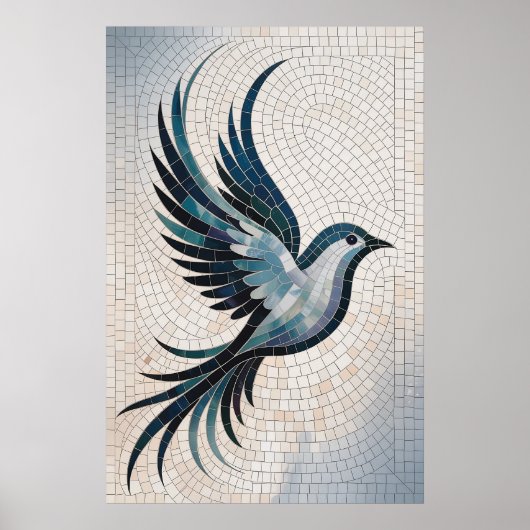 Veren Mozaïek - Decoratieve Vogel Poster (Voorkant)