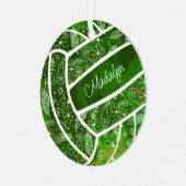 veren paislies floreel groen volleybal metalen ornament (Voorkant links)