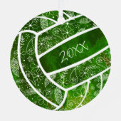 veren paislies floreel groen volleybal metalen ornament (Achterkant)