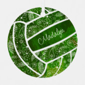 veren paislies floreel groen volleybal metalen ornament (Voorkant)