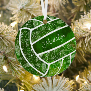 veren paislies floreel groen volleybal metalen ornament