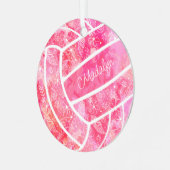 veren paislies floreel roze volleybal metalen ornament (Voorkant links)