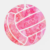 veren paislies floreel roze volleybal metalen ornament (Achterkant)