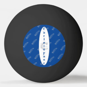Veren Patroon Blauw Eenvoudige Moderne Naam Monogr Pingpongbal
