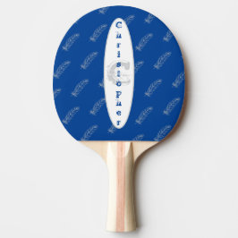 Veren Patroon Blauw Eenvoudige Moderne Naam Monogr Tafeltennisbatje