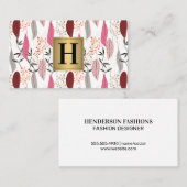 Veren Patroon Boho Stijl | Monogram Visitekaartje (Voorkant / Achterkant)