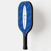 Veren Patroon Wit Blauw Modern Monogram Pickleball Paddle (Links)