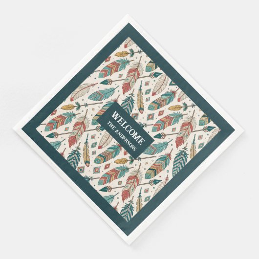 Veren & Pijlen Servetten Minimalistische Custom Gi (Hoek)