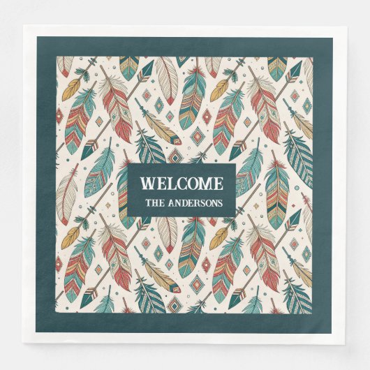 Veren & Pijlen Servetten Minimalistische Custom Gi (Voorkant)