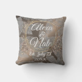 Veren Roos Blush Bloemen Krans Bruiloft Kussen (Voorkant)