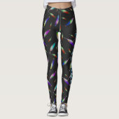 Veren roze blauwe paars gele poot met een lichtkle leggings (Voorkant)