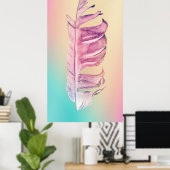 Veren tekening fijne kunst originele illustratie poster (Thuiskantoor)