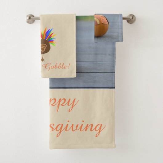 Veren Turkije Pompoen Thanksgiving Badhanddoeken Bad Handdoek (Insitu)