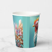 Veren van kleur: de regenboogkip papieren bekers (Rechts)
