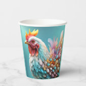 Veren van kleur: de regenboogkip papieren bekers (Voorkant)