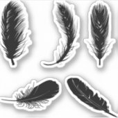 veren-vogels-silhouette-dier sticker (Voorkant)