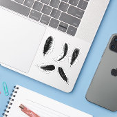 veren-vogels-silhouette-dier sticker (Laptop met iPhone)