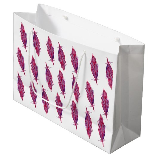 Veren Waterverf Rood Roze Gift Bag Groot Cadeauzakje (Voorkant Gekanteld)