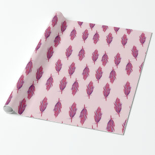 Veren Waterverf Rood Roze Verpakkingsdocument Cadeaupapier