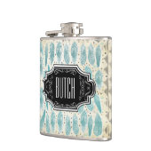 Veren zwart en tan hipster patroon heupfles (Links)