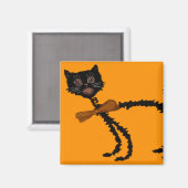 Verende Zwarte Kat Halloween Decoratie Magneet (Voorkant / Achterkant)
